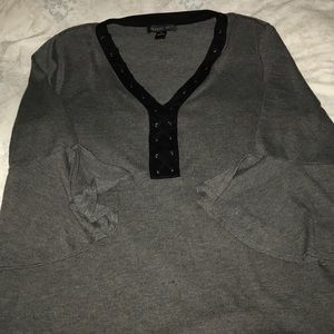 Gray shirt with black detailing